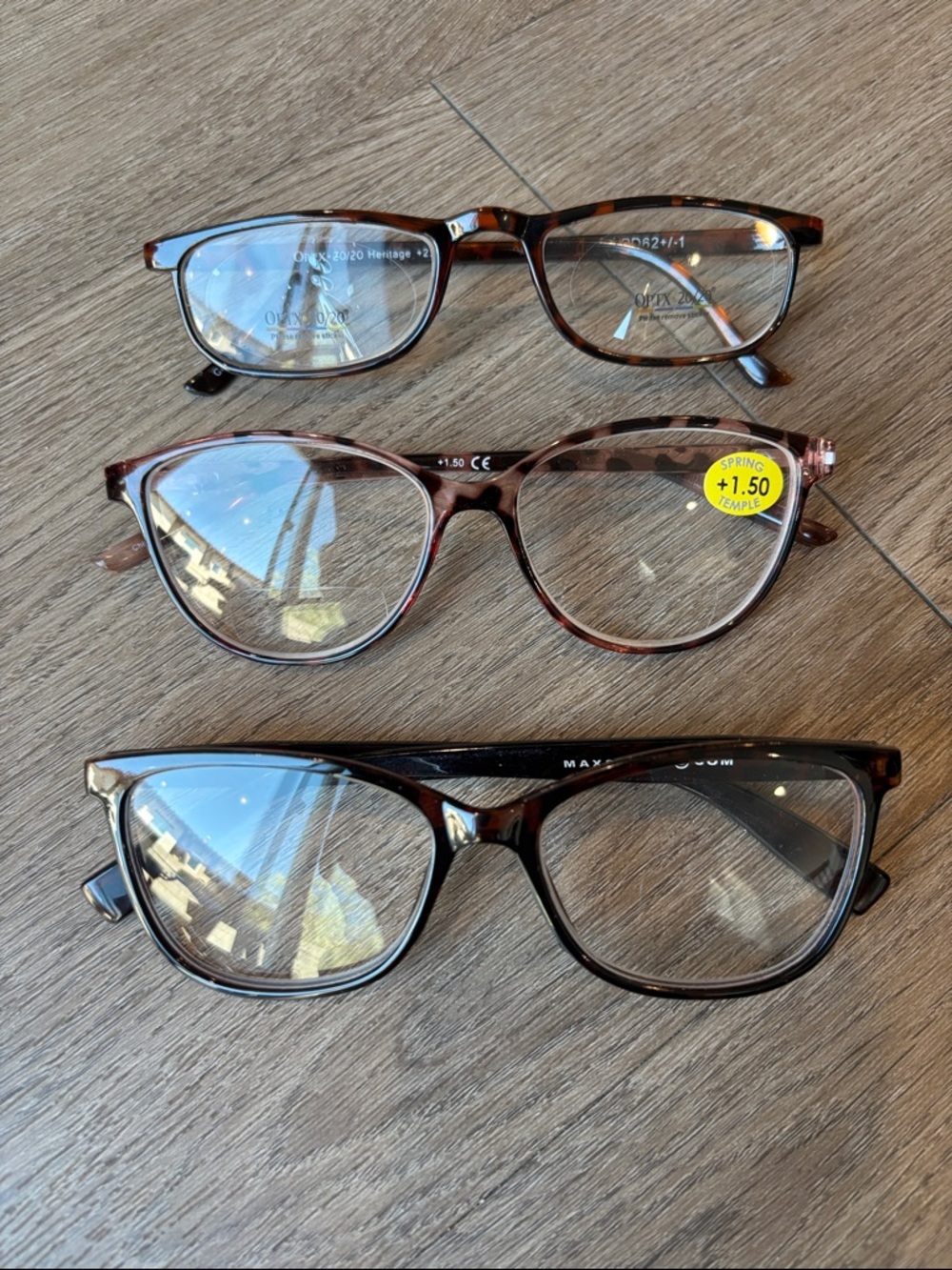 Variety Trio Reading Glasses +1.50 & +2.50 Pink & Brown tortoiseshell